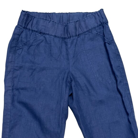 Pure Jill Womens Xs Navy Blue Linen Pull-On Pants With Drawstring Hem - Picture 2 of 10